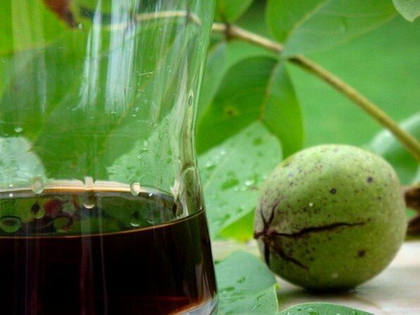 A decoction made from green walnut shells is a folk remedy against worms. 